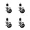 Service Caster 3'' SS Hard Rubber Swivel 1-7/8'' Expanding Stem Caster Set with Brake, 4PK SCC-SSEX20S314-HRS-TLB-178-4 - alternate 1